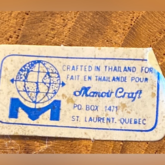 Vintage BRASS Candle Snuffer Wooden Candle Holder Hand Carved Thailand Quebec - Picture 8 of 11